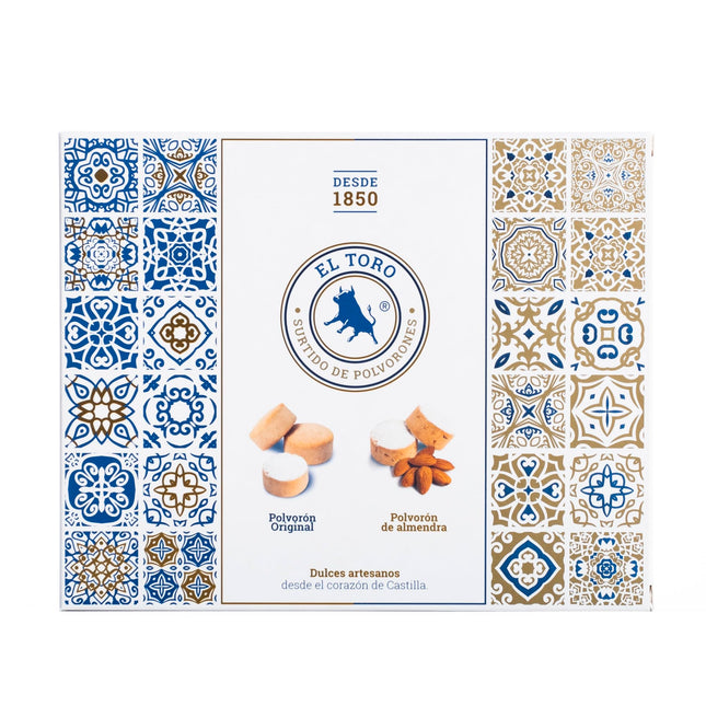 El Toro - Mandlite ja originaalsete polvoronide assortii - 500-grammine karp - Valladolid (Tordesillas) - Valmistatud mandlitest ja jahust - Jõulumaiused - traditsiooniline retsept.
