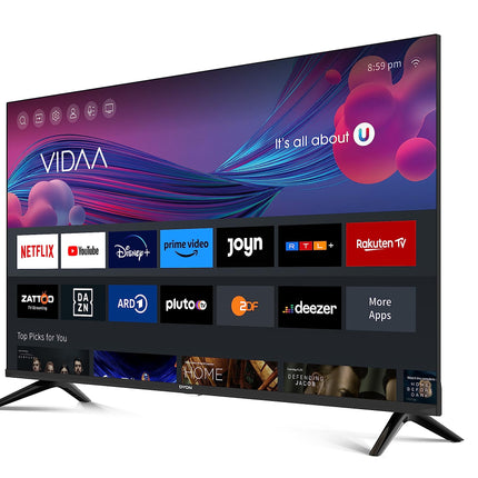 DYON Smart 40 VX-2-40-tolline (100 cm) Full HD nutiteler HD kolmekordse tuuneriga (DVB-C/-S2/-T2), App Store, Prime Video, Netflix, YouTube, DAZN, Disney+ ja hotellirežiim