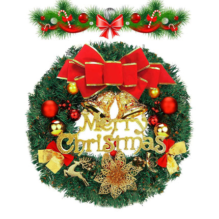 Christmas decoration wreath door, door wreath front door outside Christmas, Christmas wreath door wreath, ideal for decorating entrance doors, fireplaces, shop windows, rooms and Christmas trees, 30cm
