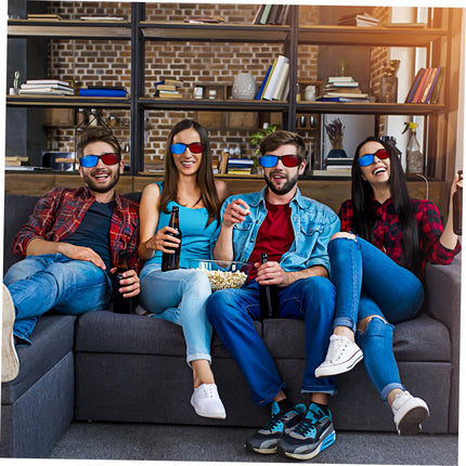 Hemobllo Red Blue 3D Glasses - 5 Pack Anaglyph 3D Glasses Universal 3D Viewing Glasses 3D Movies Glasses Red and Blue 3D Glasses 3 Glasses for Home Cinema Theater TV Game
