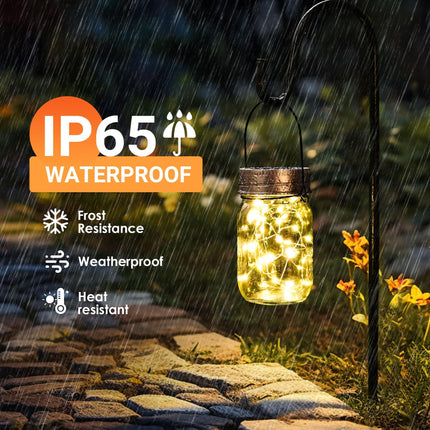 Solpex Solar Lamp Sun Glass, 30 LED 6 Pack, Warm White Solar Lantern, Hanging, Waterproof, for Garden, Patio, Balcony, Indoor &amp; Outdoor