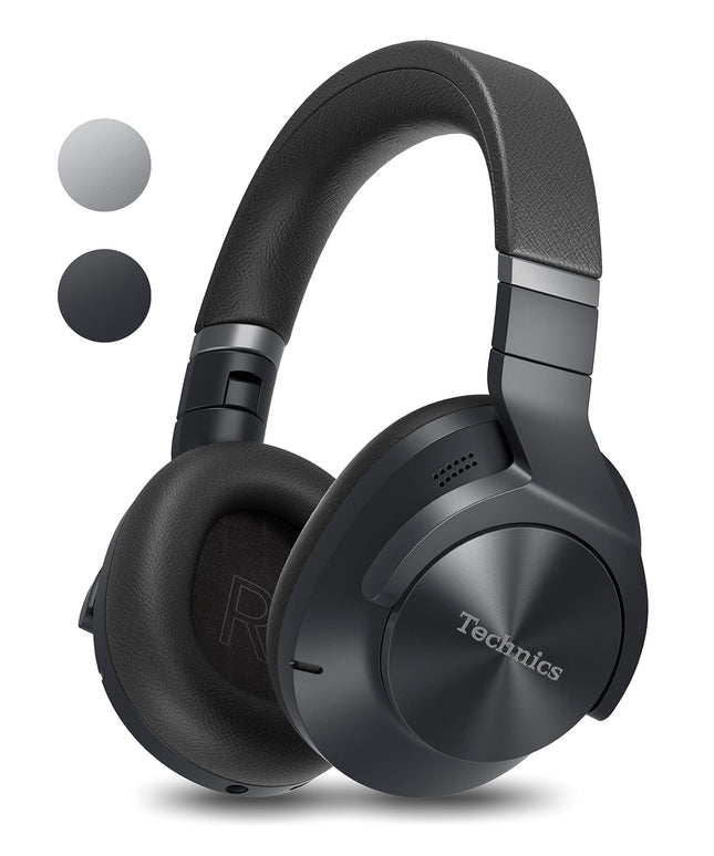 Technics EAH-A800E-K Bluetooth kõrvaklapid, kõrvapealsed mürasummutuse ja mikrofoniga, ergonoomiline disain, lihtne ühendus, mustad