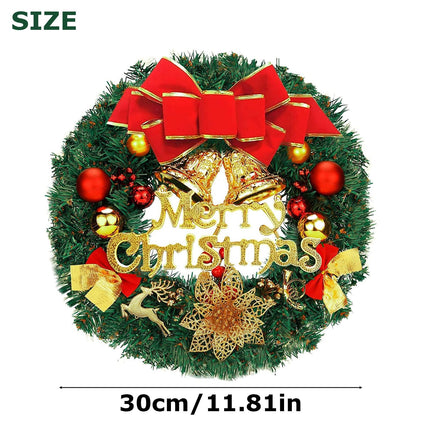 Christmas decoration wreath door, door wreath front door outside Christmas, Christmas wreath door wreath, ideal for decorating entrance doors, fireplaces, shop windows, rooms and Christmas trees, 30cm
