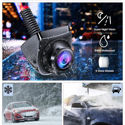 AHD 1080P Rear View Camera Car Reversing Camera with 360°+45° Adjustable Lens Cable Rear View Camera 170° Wide Angle Universal NTSC Rear Camera Supports 12-24V Front Camera Car for Vans Trucks