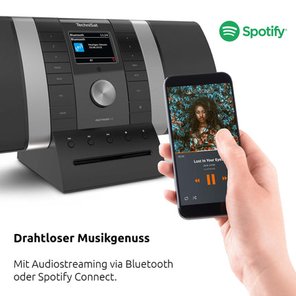 TechniSat MULTYRADIO 4.0 SE - internetiraadio (Wi-Fi raadio, DAB+, FM, Spotify, Bluetooth, CD-mängija, USB, värviline ekraan, 2 x 10-vatine stereokõlar) must/hõbedane
