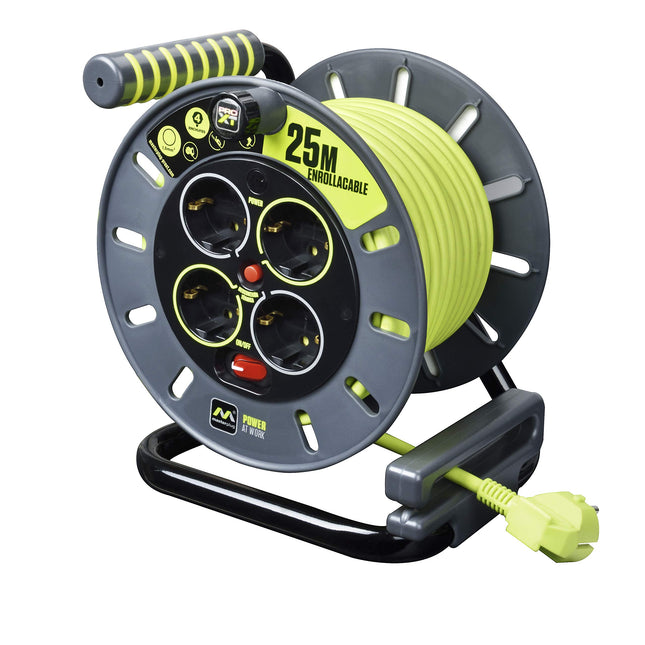 Masterplug OME25164SL-PX tagasikeritav juhe, 3000 W, 250 V, hall / pistaatsiaroheline