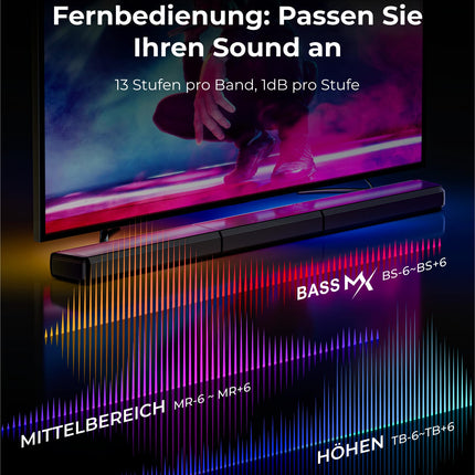 ULTIMEA 7.1ch Virtual Surround Sound Bar, Soundbar for TVs with 2 Surround Speakers, Surround Sound System for TVs with RGB Light, 6.5" Subwoofer, App, HDMI/Opt/AUX/BT, Apollo S70 Ultra