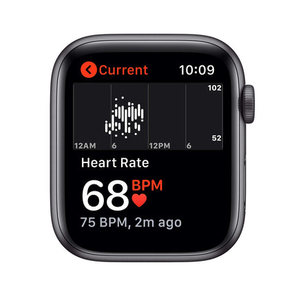 Apple Watch SE 2020 (GPS, 44MM) Space Gray Aluminum Case with Black Sport Band (Refurbished)