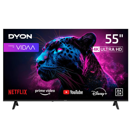 DYON Movie Smart 55 VX - 55-inch (139 cm) TV (4K Ultra HD Smart TV, Triple Tuner (DVB-C/-S2/-T2), App Store, Prime Video, Netflix, YouTube, DAZN, Disney+) [Model Year 2024]