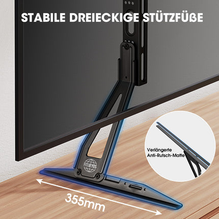 FITUEYES universaalsed teleri jalad, telerijalad 32–55-tollisele LCD-telerile, LED-teleri lamedatele ja kumeratele teleritele, jalad, lauaalus, reguleeritava kõrgusega, kallutatav, VESA, max 600 * 400 mm, kuni 50 kg.