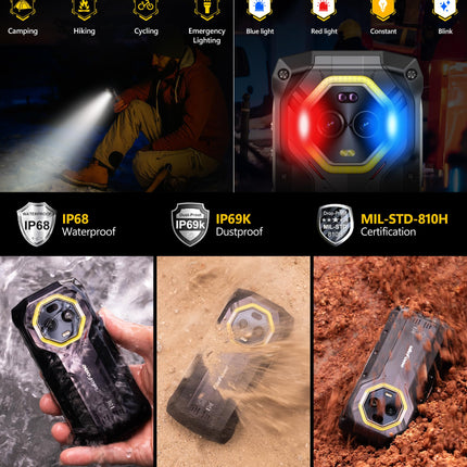 Ulefone Armor Mini 20 Pro õuemobiiltelefon, Android 14 5G mininutitelefon 16 GB + 256 GB / SD-2 TB mäluga, 4,7" HD+ 90Hz IP68/69K veekindel mobiiltelefon 6200mAh / 33W kiirlaadimine, 64MP öine nägemine, kahe SIM-kaardiga GPS / NFC