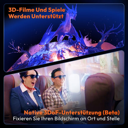 VITURE One Lite XR prillid, 120-tolline Full HD, Harman Sound, AR-prillid iPhone 16/15 jaoks (toas video toetatud), Steam Deck/ROG Ally/mängukonsoolid/PC/Android