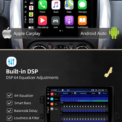 JOYX Android 12 IPS autoraadio sobib Suzuki SX4-le (2006-2013) - 4G+64G - sisseehitatud DSP/Carplay/Android Auto - LED-kaamera + mikrofon - 9-tolline 2 DIN-ekraan - roolil juhtimine WiFi DAB 360-kaamera kiirkäivitusega AHD BT