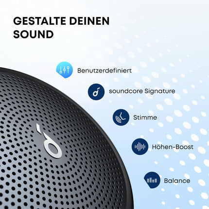 Soundcore Anker Mini 3 Bluetooth Speaker, Compact Speaker with BassUp and PartyCast Technology, USB-C, IPX7 Water Resistance, Custom EQ