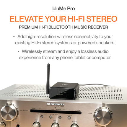Auris Blume Pro Hi-Fi Bluetooth 5.3 Music Receiver - Bluetooth adapter with audiophile DAC, LDAC, AptX HD, OLED display, optical coaxial AUX output for home stereo, AV receiver or amplifier