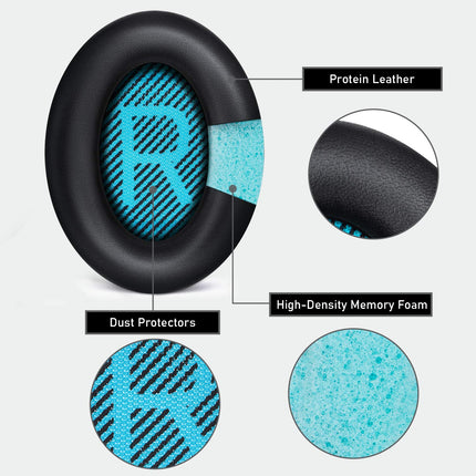 BINGLE professionaalsed vahetuskõrvapadjad Bose'ile, mis ühilduvad QuietComfort QC 15 25 35 35ii 2 kõrvaklappidega, vahetuspadjad Bose QC-15 QC-25 QC-35 QC-35ii QC-2 SoundLink SoundTrue Around-Ear II AE2 kõrvaklappidele