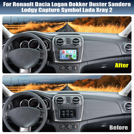 4G+64GB Android 13 CAMECHO Car Radio HiFi for Renault Dacia Logon/Duster/Logon/Duster with Navigation Carplay Android Auto Wireless, Double Din with 7-inch Screen with RDS/FM MirrorLink Bluetooth DSP