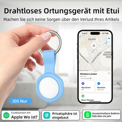 CHZHVAN Air Key Finder jälgimissilt veekindla ümbrisega, ühildub Apple Find My rakendusega (ainult iOS), Bluetooth-võtmeleidja võtmete, rahakottide, kottide, kohvrite jaoks, vahetatav aku, 1 sinine
