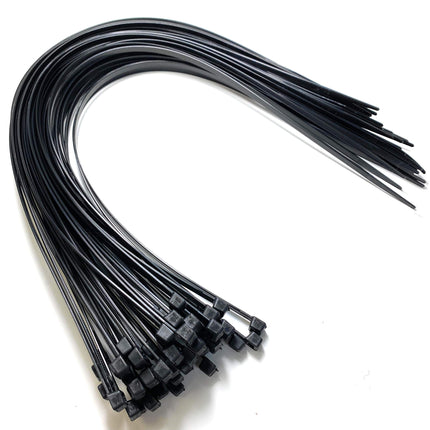 50 pieces cable ties black and white, black, 9.0mmx900mm