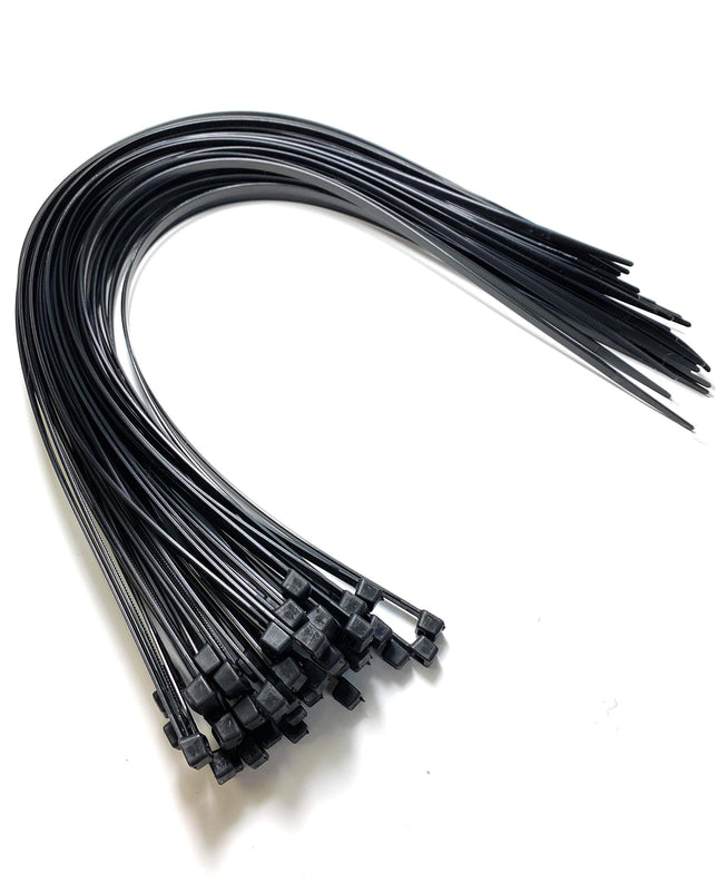 50 pieces cable ties black and white, black, 9.0mmx900mm