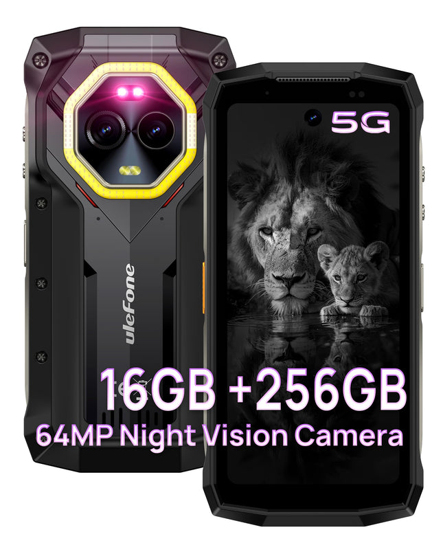 Ulefone Armor Mini 20 Pro Outdoor Mobile Phone 5G, 16GB + 256GB/2TB Outdoor Smartphone, 50MP + 32MP Camera Android 14 Rugged Smartphone, 6200mAh Battery, 4.7 Inch HD+ IP68 Smartphone, OTG/NFC/GPS Black