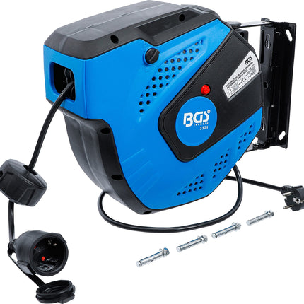 as - Schwabe automaatne kaablirull 15 m H07RN-F 5G2.5 &amp; BGS 3321 | Automaatne kaablirull | 15 m + 1 m toitekaabel | 180° külgsuunas pööratav | koos kinnitusklambriga