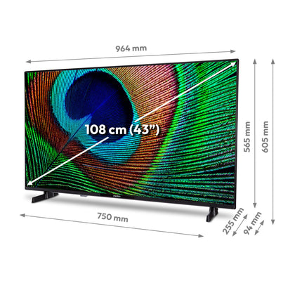 MEDION 108 cm (43 tolli) Full HD-teler (Android TV, nutiteler, HDR, Netflix, Prime Video, PVR, Bluetooth, MD 843100)