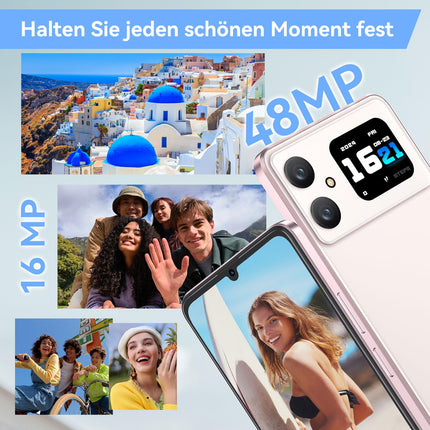CUBOT A20 mobiiltelefon ilma lepinguta Android 14.6.8'' HD+ 12GB+128GB/1TB laiendatav odav nutitelefon, kahe SIM-kaardiga 4G SIM-kaardivabad mobiiltelefonid Octa-Core 90Hz, 48MP+16MP, 5100mAh, 1.83'' tagumine ekraan, OTG-roosa