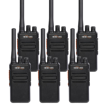 HESENATE HT66 raadio, PMR446 walkie-talkie raadiokomplekt litsentsivaba pika leviala professionaalne walkie-talkie 16 kanaliga pihuraadio Woki Toki Scan VOX USB-C laadijaga (must, 6 tk komplekt)