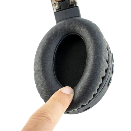 PowerLocus Bluetooth-kõrvaklapid, juhtmevabad kokkupandavad kõrvaklapid mikrofoniga, Hi-Fi stereo, sügav bass, pehmed kõrvaklapid, juhtmevabad ja juhtmega peakomplekt mobiiltelefonile, tahvelarvutile, arvutile (must)