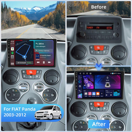Fuluku 4+64G Android autoraadio FIAT Pandale (2002, 2003, 2004, 2005, 2006, 2007, 2008, 2009, 2010, 2011, 2012), juhtmevaba Carplay ja Android Auto, 9-tolline puutetundliku ekraaniga raadio, Bluetooth 5.0/GPS/tagurduskaamera/FM/WiFi/SWC