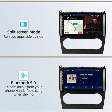 JOYX Android 13 IPS Car Radio Fits Mercedes-Benz C-Class W203 W209 C180 C200 CL203 C209 (2004-2007) - 4G+64G - Built-in DSP/Carplay/Android Auto - Camera + MIC - 9 inch 2 Din - SWC DAB 360-Cam