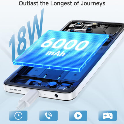 Ulefone Note 20 Pro mobiiltelefon Android 14, 8 GB RAM + 256 GB ROM / SD-1TB, 50MP + 8MP kaamera Octa Core 6.75" HD+ Widevine L1, 6000mAh aku, Dual SIM 4G nutitelefon ilma lepinguta Face ID/Sõrmejäljelugeja/GPS/OTG must