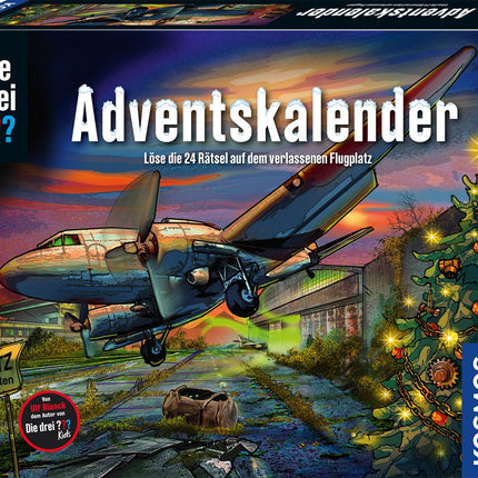 Kolme uurija advendikalender 2024 KOSMOS 632571 poolt, Lahenda 24 mõistatust mahajäetud lennuvälja kohta, Mänguasjade ja puslede advendikalender lastele vanuses 8 ja vanemad