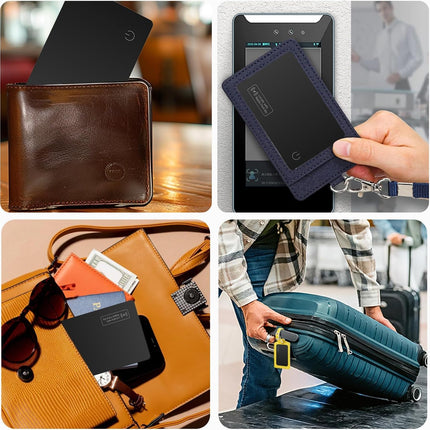 Pavlleen Smart Card Tracker, Slim Wallet Tracker Card, Compatible with Apple Find My (iOS Only), IP67 Waterproof, GPS Item Finder for Wallet, Luggage Tag, Passport, 1 Pack (Black)
