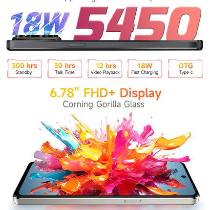 Ulefone Note 18 Ultra 5G nutitelefon, 12GB+256GB/SD-2TB mobiiltelefon ilma lepinguta 50MP+32MP 6.78" FHD+ 5450mAh Android 13 MTK Dimensity 720 mobiiltelefon 5G, kahe SIM-kaardiga 5G lukustamata mobiiltelefonid NFC 2-aastane garantii valge
