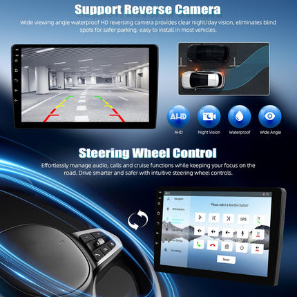 [8 tuumalist 4+64G] SIXWIN Android 13 autoraadio CarPlay/Android Auto toega BMW X3 E83 (2004-2012) mudelile, 9-tolline puutetundlik ekraan WiFi, GPS, Bluetooth, FM/RDS EQ ja tahavaatekaameraga