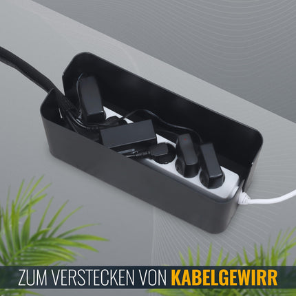 RICOO kaablikarp, kaablihalduskarp Z3201-B, kaablikorraldajakarp 32 x 13,5 x 12,7 cm, hoiukarp pikendusjuhete, adapterite ja kaablite peitmiseks, kaablikoguja, must