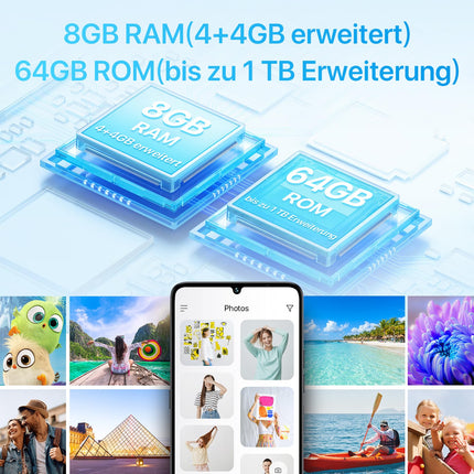 UMIDIGI G9A nutitelefon, Android 14 Go mobiiltelefon ilma lepinguta, 8GB+64GB/1TB mobiiltelefon, 6,75-tolline HD-ekraan, 4G kahe SIM-kaardiga lukustamata mobiiltelefonid, kaheksatuumaline protsessor, 13MP+8MP kaamera/5000mAh aku - must
