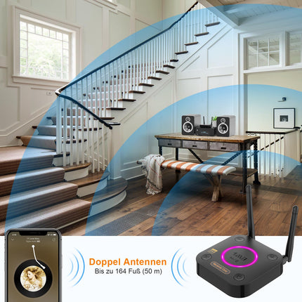 1Mii B06Ultra Bluetooth 5.2 vastuvõtja LDAC Hi-Res heli jaoks, HiFi Bluetooth-heli adapter Audiophile DAC-i, 3D ruumilise heli, aptX HD ja madala latentsusega vastuvõtja stereosüsteemile, optiline 3,5 mm RCA AUX