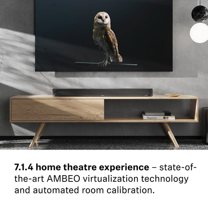 Sennheiser AMBEO Soundbar Plus teleri ja muusika jaoks - EL pistik - 3D ruumiline heli, virtuaalsed 7.1.4 kõlarid, sisseehitatud kaks subwooferit ja täiustatud voogedastusühendus