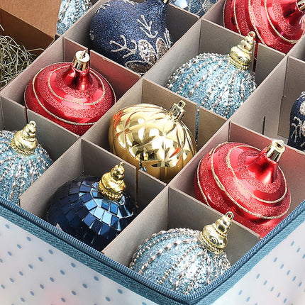 Hearth &amp; Harbor Large Storage Box with Adjustable Plastic Dividers for 128 Christmas Ornaments or Decorations, Plastic