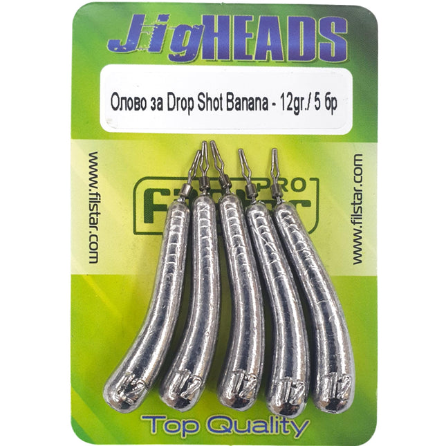 PRO FILSTAR Drop Shot Blei Set 5x12gr - Dropshot Bleie Tropfenform Gebogen - Angel Gewichte Set mit Wirbel - Angelgewichte - Jigköpfe - Angelblei - Angelset - Fishing Weights - Angelzubehör Set – Jig