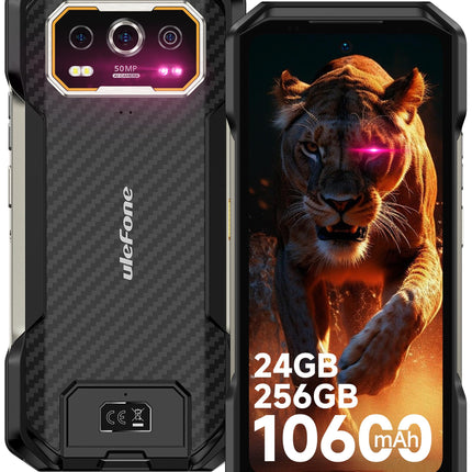 Ulefone Armor 27 Outdoor 4G Smartphone 10600mAh 6.78 inch FHD+ 120Hz, 50MP + 64MP Night Vision Outdoor Mobile Phone Without Contract, 256GB + 16GB/2TB Android 14, Dual SIM 4G/NFC/GPS/IP69K