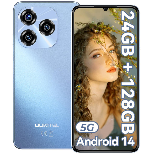OUKITEL C50 5G mobiiltelefon ilma lepinguta - Android 14 24GB+128GB/1TB laiendatav nutitelefon ilma lepinguta 6,8-tolline 5150mAh, MTK Dimensity 6100+ odav nutitelefon 50MP kaamera, kahe SIM-kaardiga 5G lukustamata mobiiltelefonid