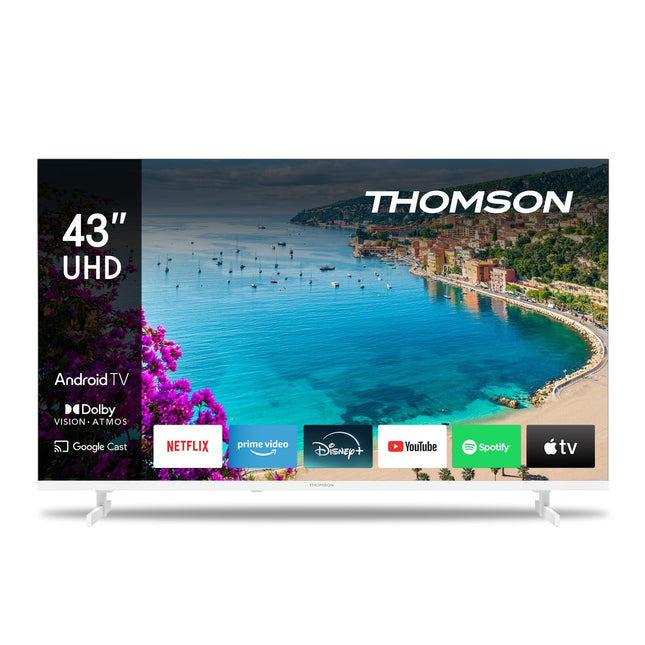 Thomson 43-inch (109 cm) 4K Ultra HD White Smart Android TV, Google Assistant, Wi-Fi, Dolby Digital, Bluetooth, Triple Tuner (Cable/Satellite/Antenna), HDMI, CI+, A+ Panel – 43UA5S13W