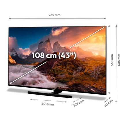 MEDION X14372 (MD 30985) 108 cm (43-tolline) QLED-teler (nutiteler, 4K, Dolby Vision HDR, Dolby Atmos, Netflix, Prime Video, PVR, Bluetooth, MEMC, mikrohämardus)