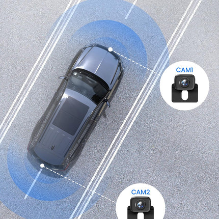 AUTO-VOX W12 CAM juhtmevaba auto tahavaatekaamera: HD 1080P tahavaatekaamera värvilise öönägemisega, IP69K veekindel tahavaatekaamera toetab 2 kaamerat, juhtmevaba tahavaatekaamera autole, veoautole, matkaautole
