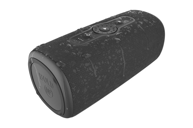 FRESH 'N REBEL Bold M2, Bluetooth speaker with 24-hour playtime, waterproof (IP67) portable Bluetooth music box, party mode, volume control ring, deep bass, powerful volume (black)