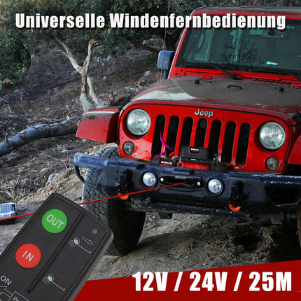 WODHMIEY Winch Remote Control Kit, Universal Wireless Winch Remote Control Set with 2 Remote Controls and 1 Receiver, High Sensitivity with 25m Range, for 12V/24V Cars, ATVs, Trucks